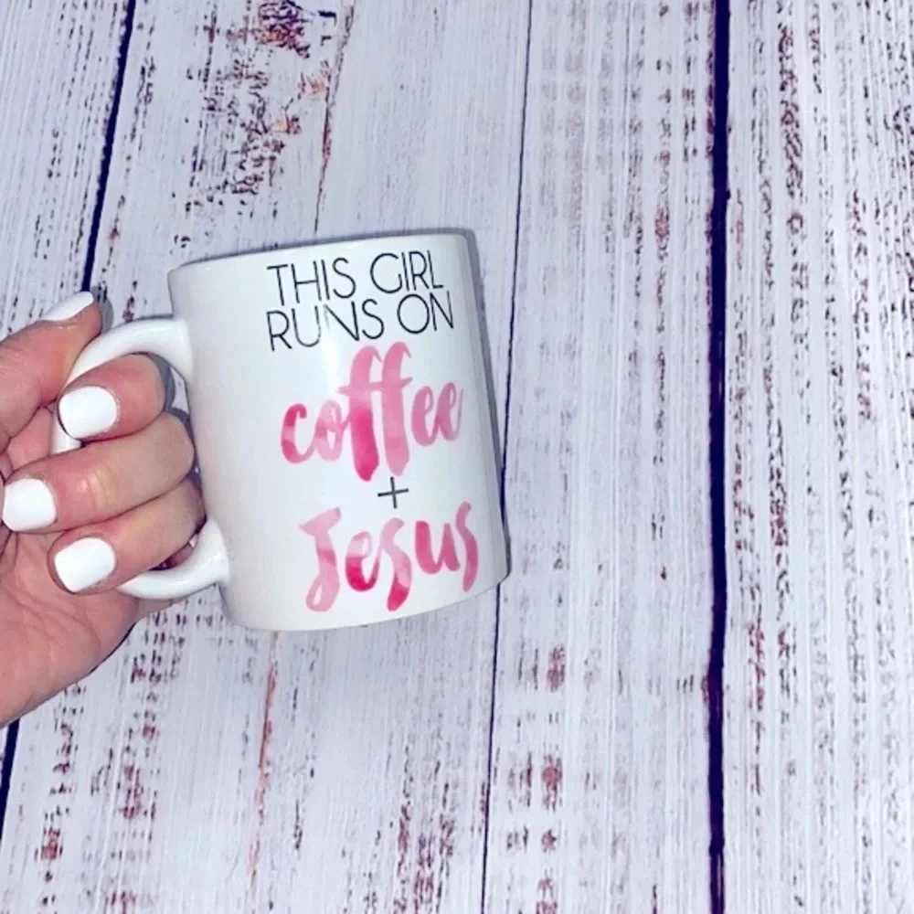 This girl runs on coffee and Jesus coffee mug
